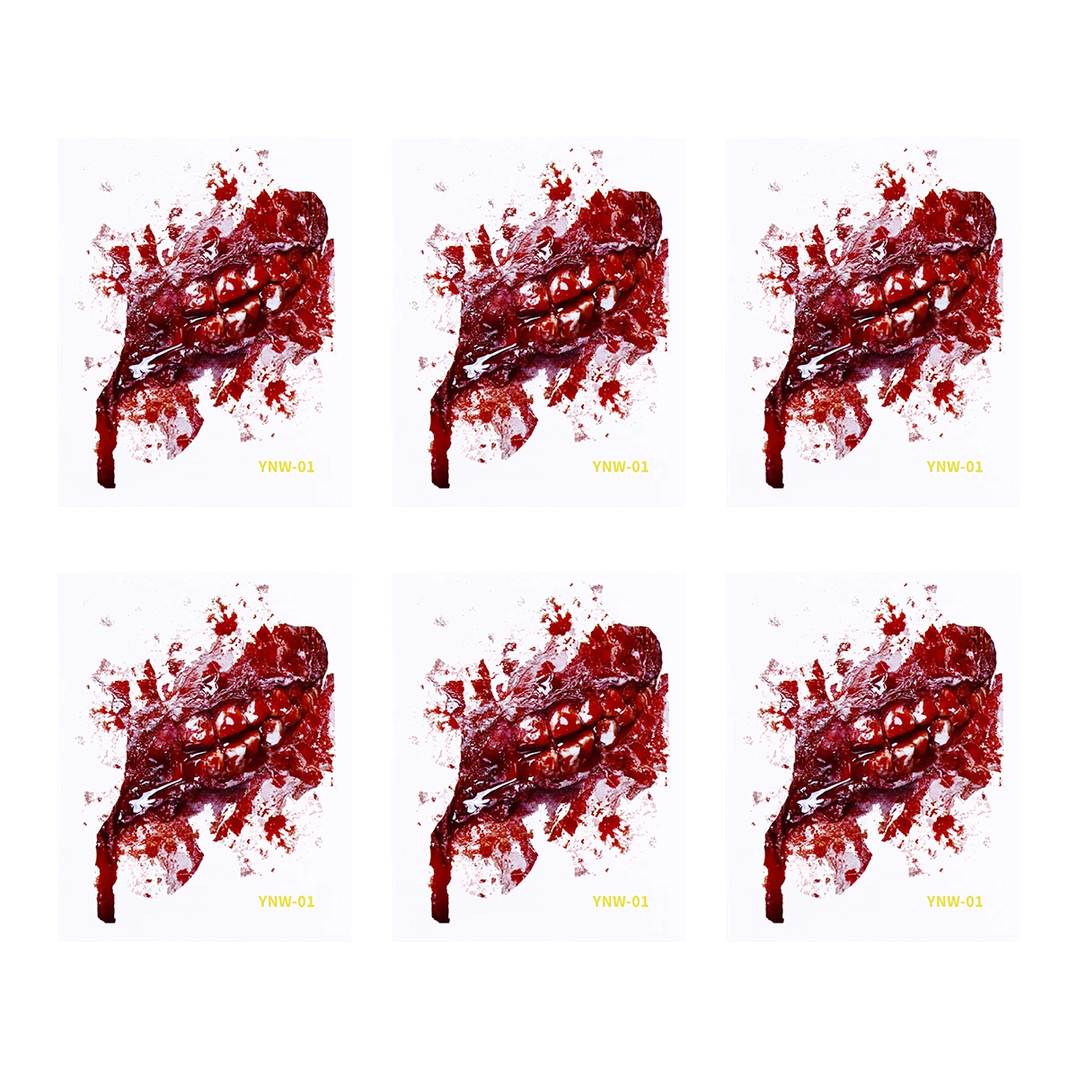 6pcs Halloween Bloody Sticker Scar Sticker Bloody Wound Sticker Prank Prop