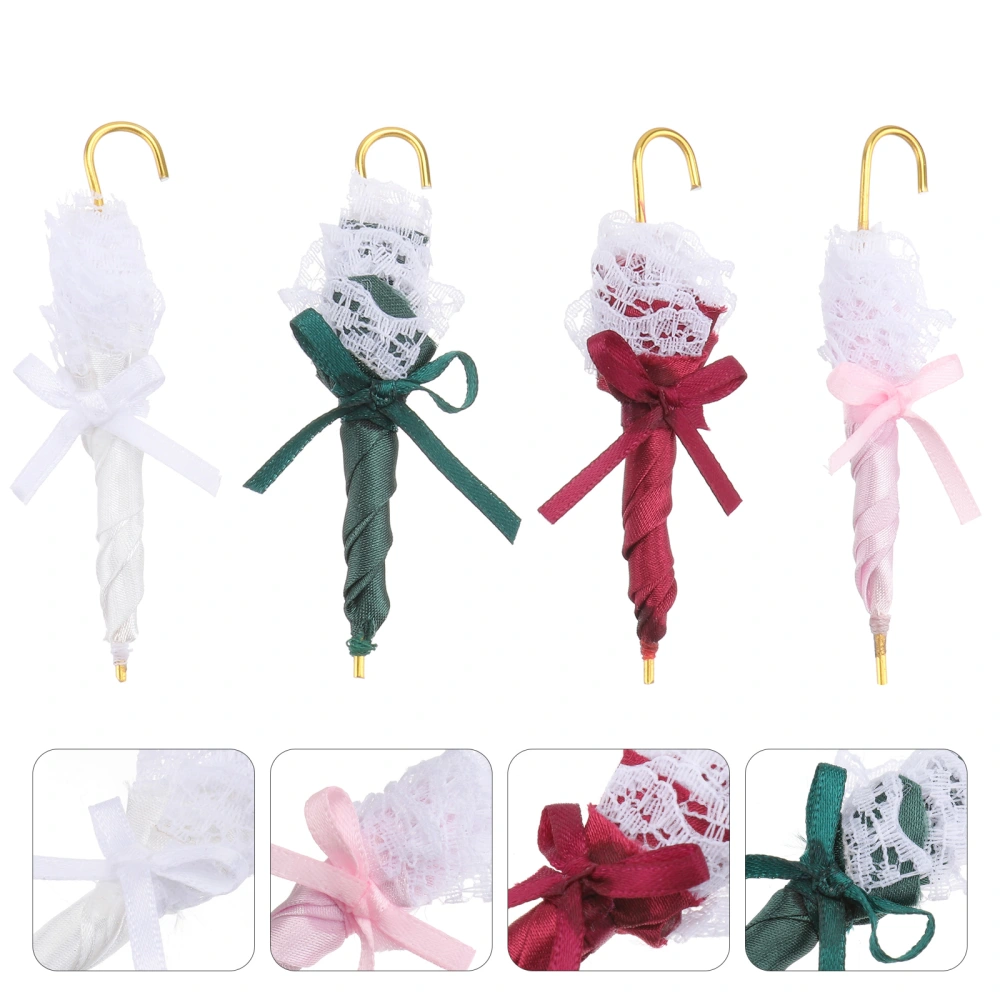 4pcs Mini Umbrella Models Mini Umbrellas Mini Scene Decor Mini Scene DIY Decors