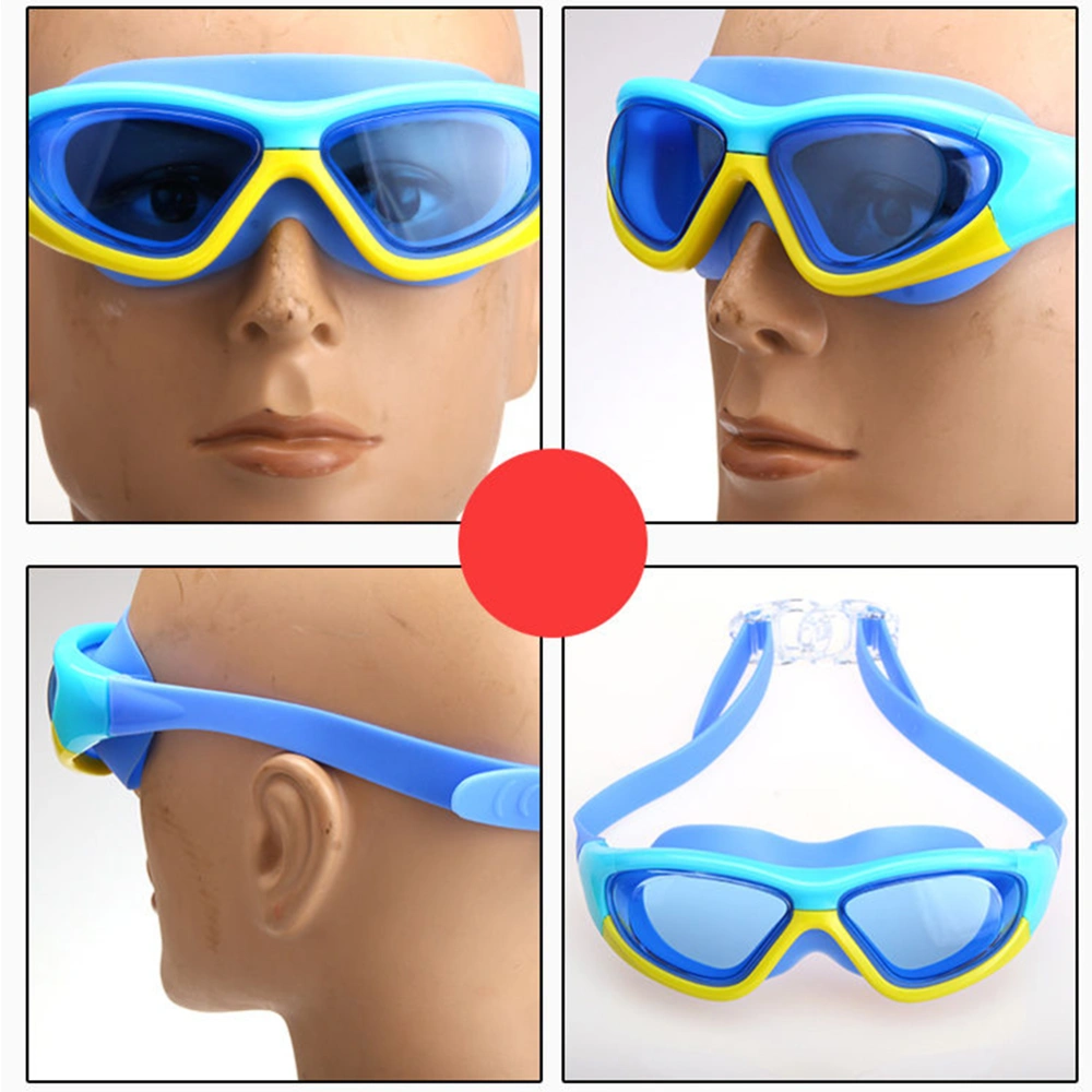 2pcs Large Frame Swimming Goggles Waterproof Anti-fog No Leak Clear UV PC Protective Swimming Glasses Anti-scratch Lens for Kids(Random Color)