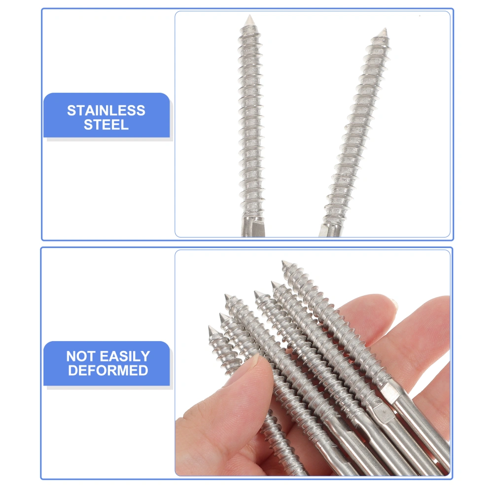 3 Pairs Cable Railing Kit 1/8 Inch Deck Cable Railing 100mm Swage Lag Screw