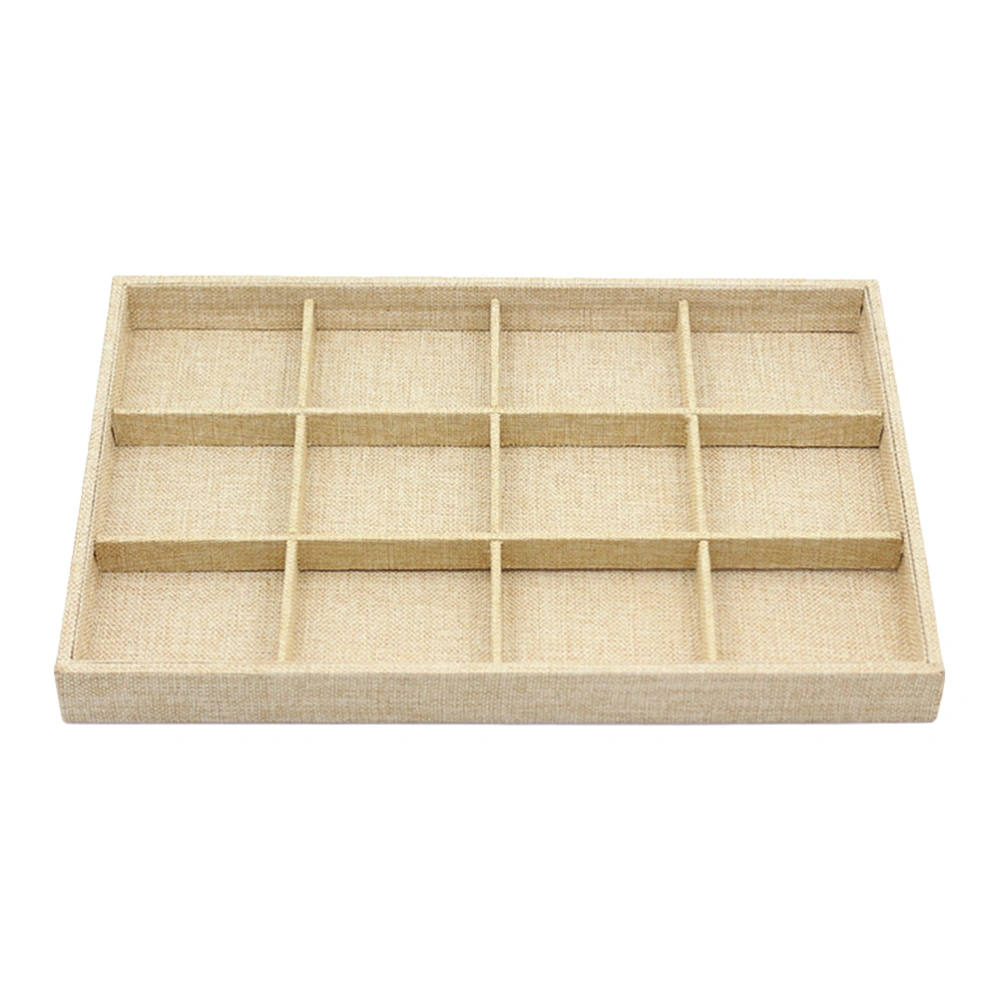 Shape 12 Grid Jewelry Tray Simple Ring Display Rack Burlap Ring Display Rack for Store Shop