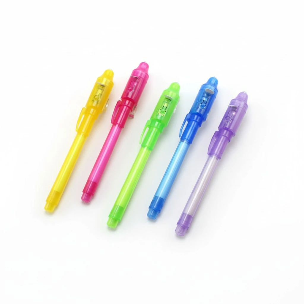 Invisible Ink Pen Pen Marker Secret Message Pen with UV Light for Currency Checking Kids Game (Green)