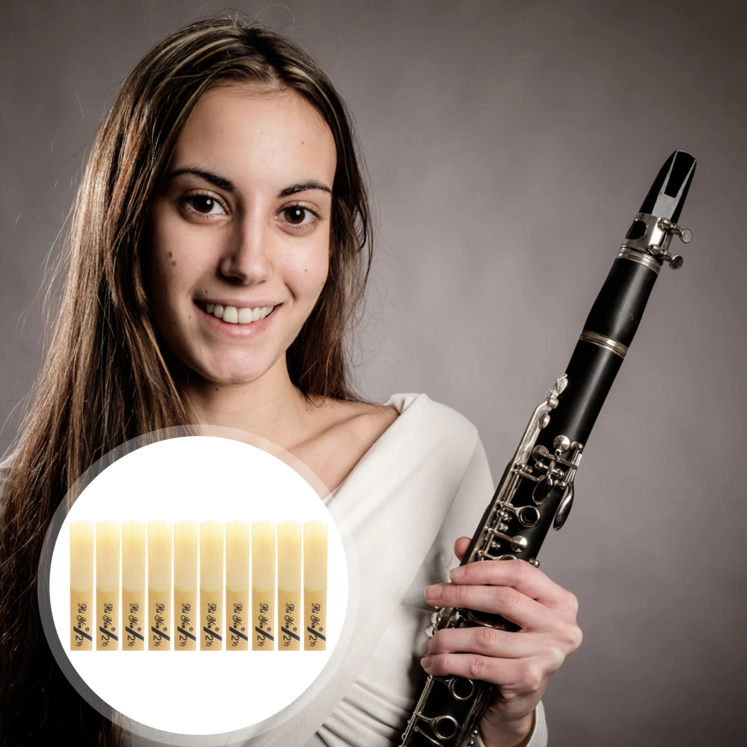 10pcs Bb Clarinet Reeds Strength 2.5 Woodwind Instrument Parts Musical Instrument Accessories for Clarinetist