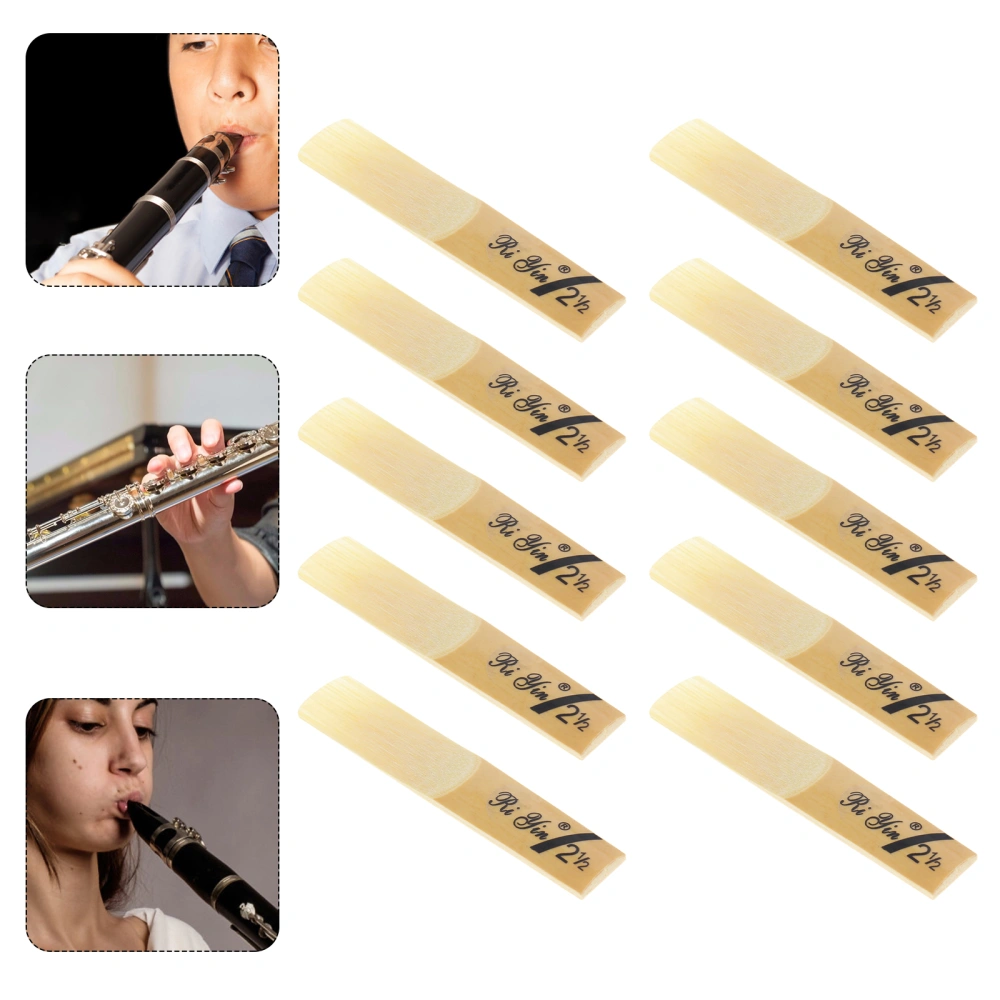 10pcs Bb Clarinet Reeds Strength 2.5 Woodwind Instrument Parts Musical Instrument Accessories for Clarinetist