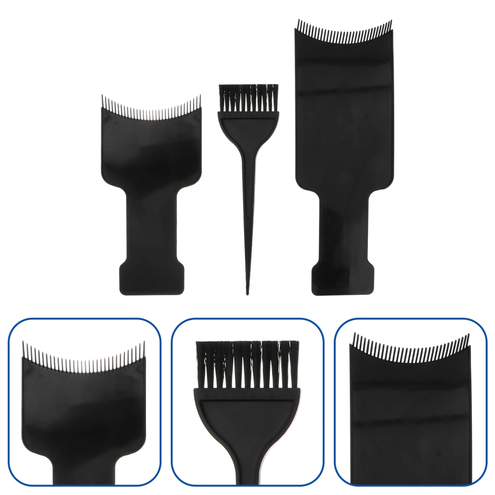 3Pcs Highlighting Board Brush Kit Hair Coloring Dyeing Kit Flat Comb Board