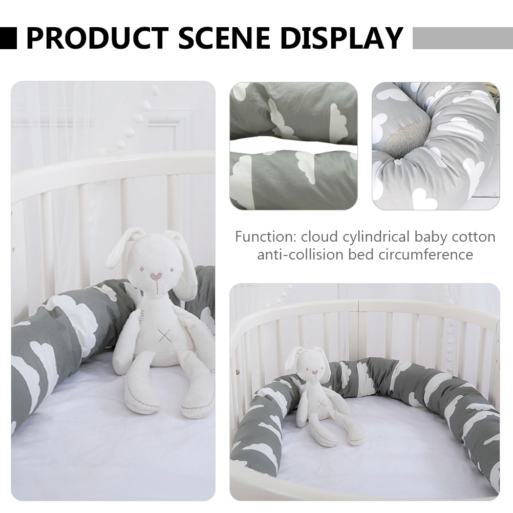 Baby Infant Crib Bed Bumper Cotton Cushion Cylindrical Anti Collision Protector