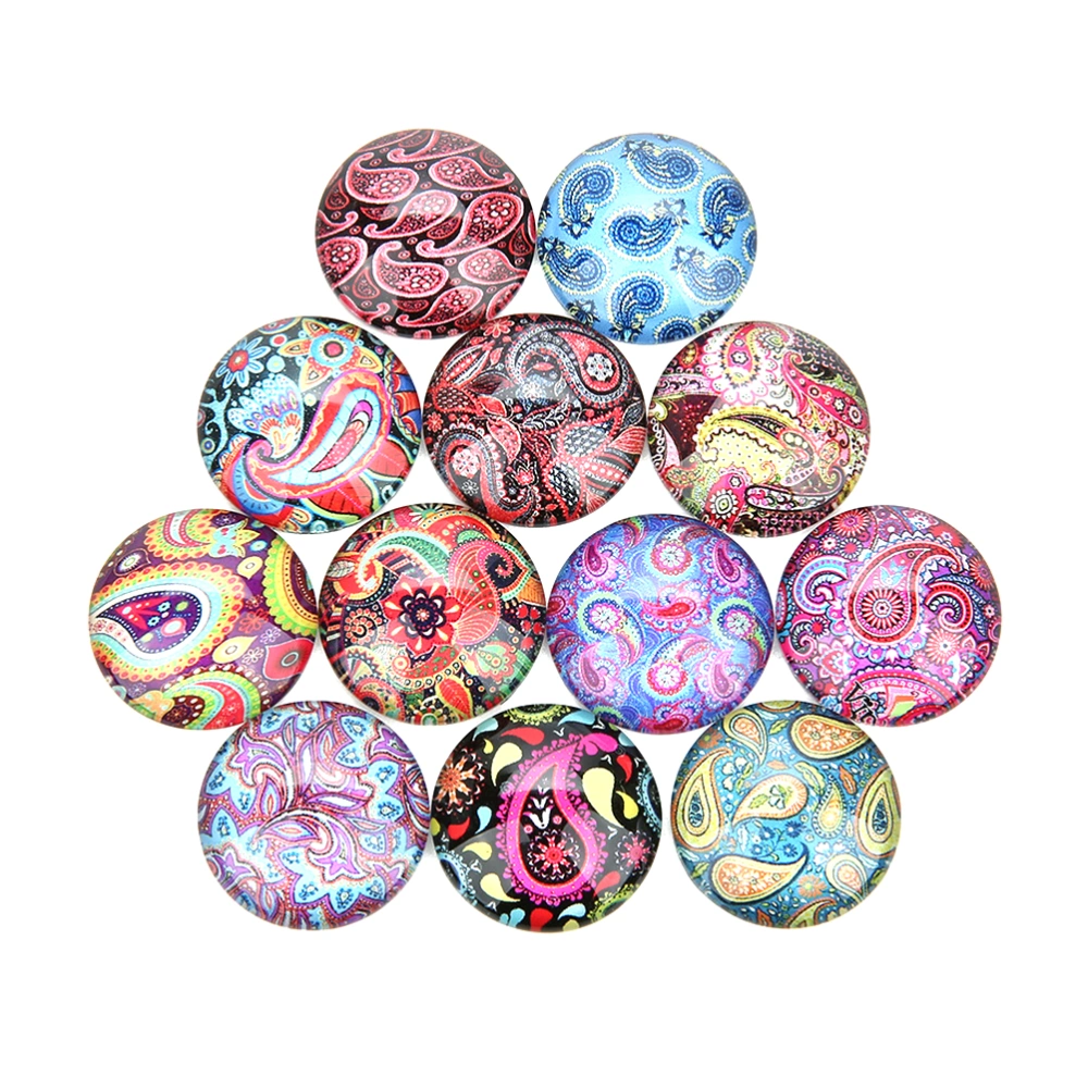 20PCS 18MM DIY Jewelry Accessory Creative Ethnic Style DIY Time Patches Irregular Water Drips Meteor Glass Patches Stylish DIY Printed Glass Patch Decor for DIY Crafts Making (Mixed Style Colorful)