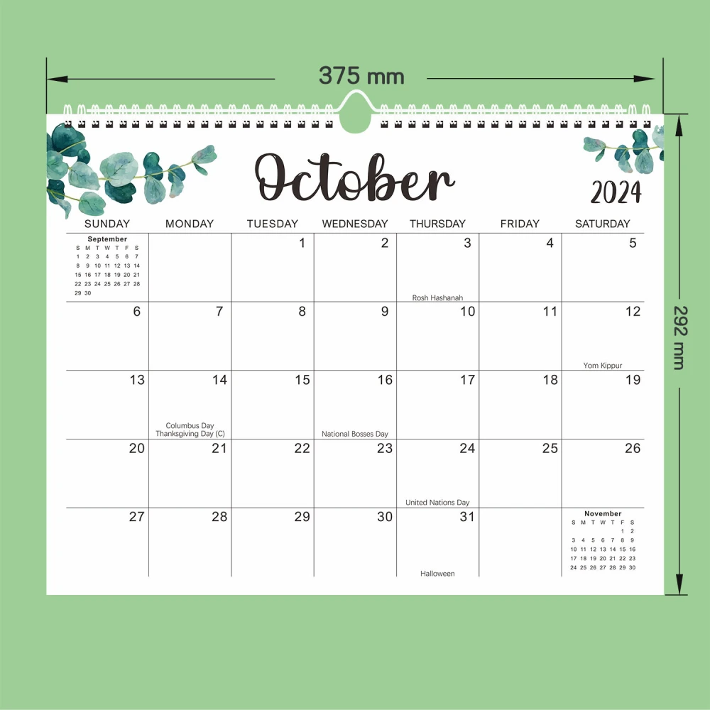 English Daily Hanging Wall Calendar Office Monthly Calendar Household Wall Calendar