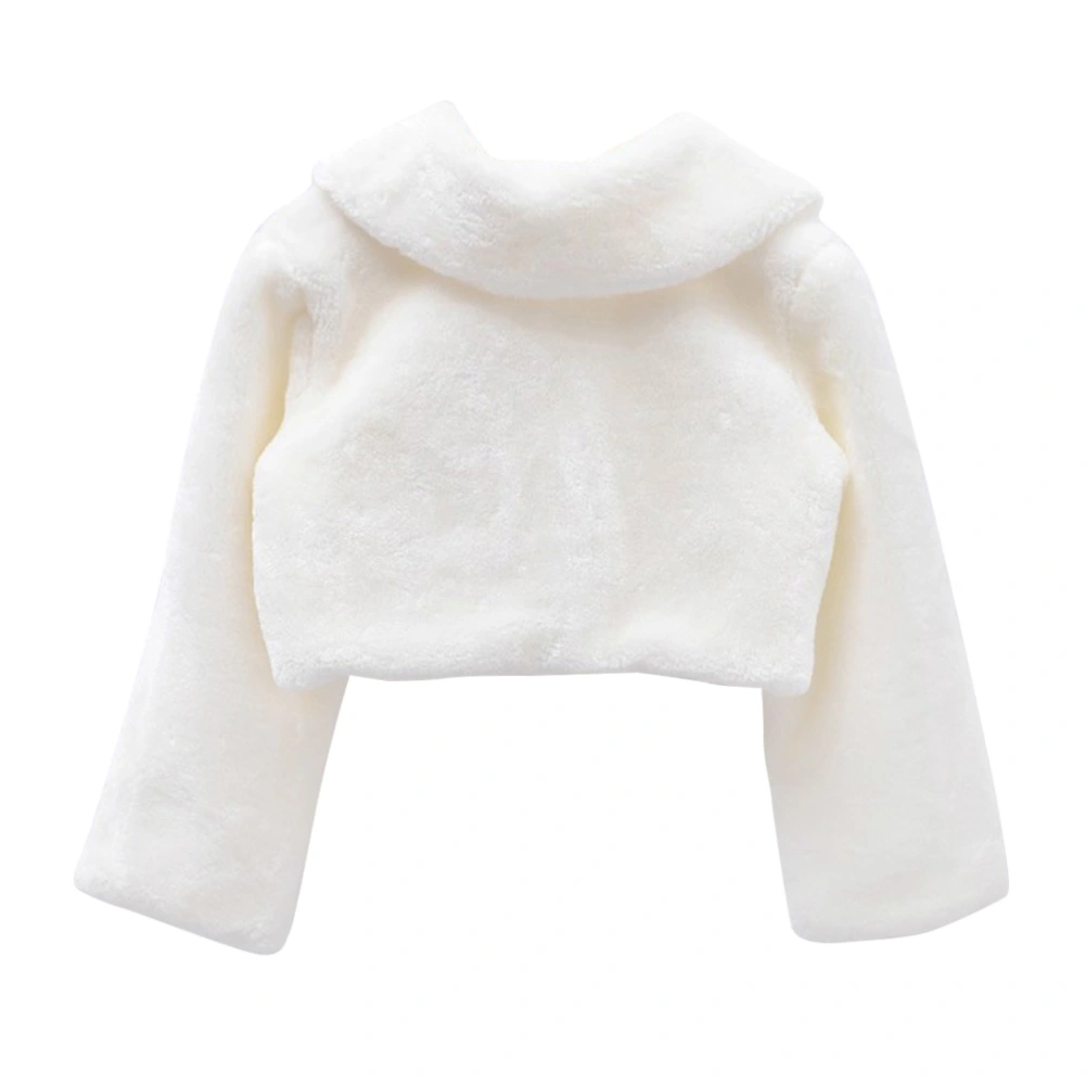 1PC Autumn Winter Plush Tippet Girls Coat Flower Children Dress Shawl Children Performance Costumes Cape Warm Stylish Girls Tippet White Size M