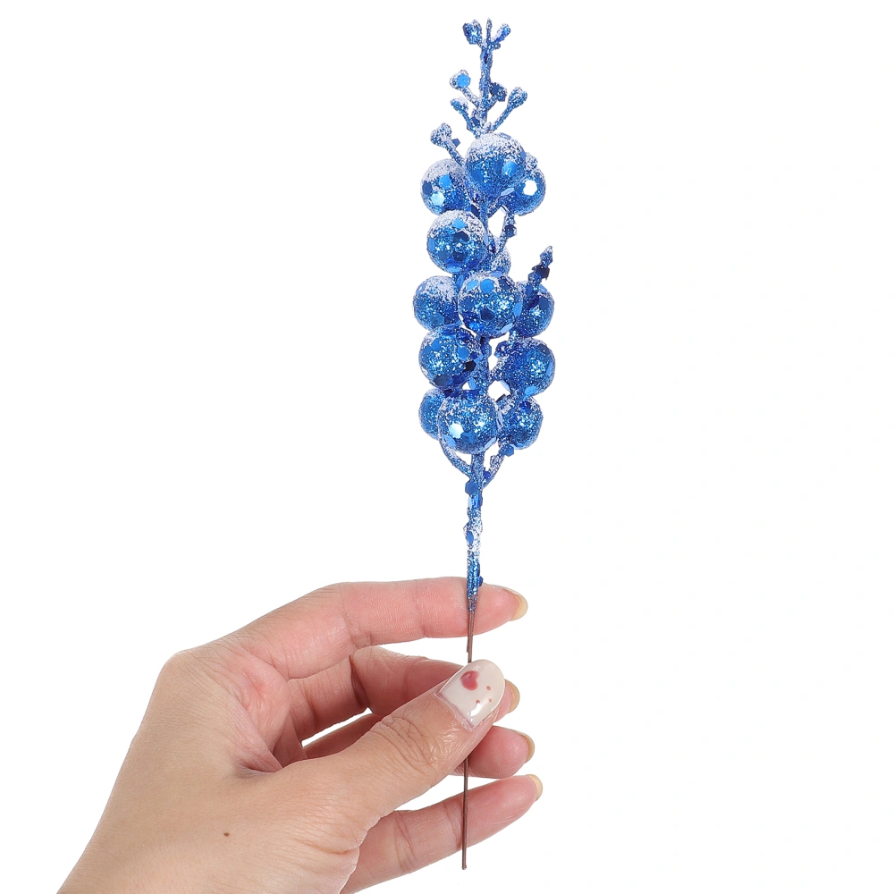 10Pcs Artificial Berry Stems Glitter Fake Berry Branch for Christmas Tree Wreath Decorations