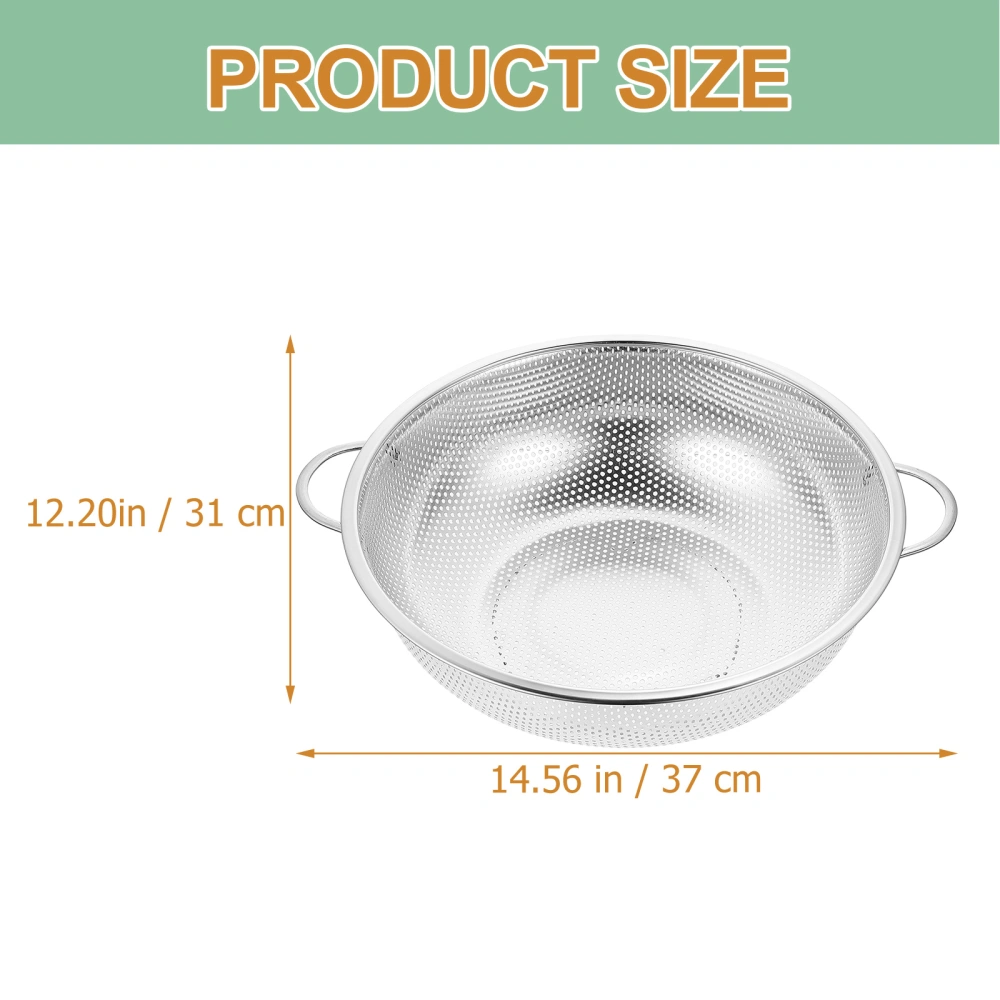 Stainless Steel Strainer Basket Household Colander Double Handle Strainer Basket Drain Basket