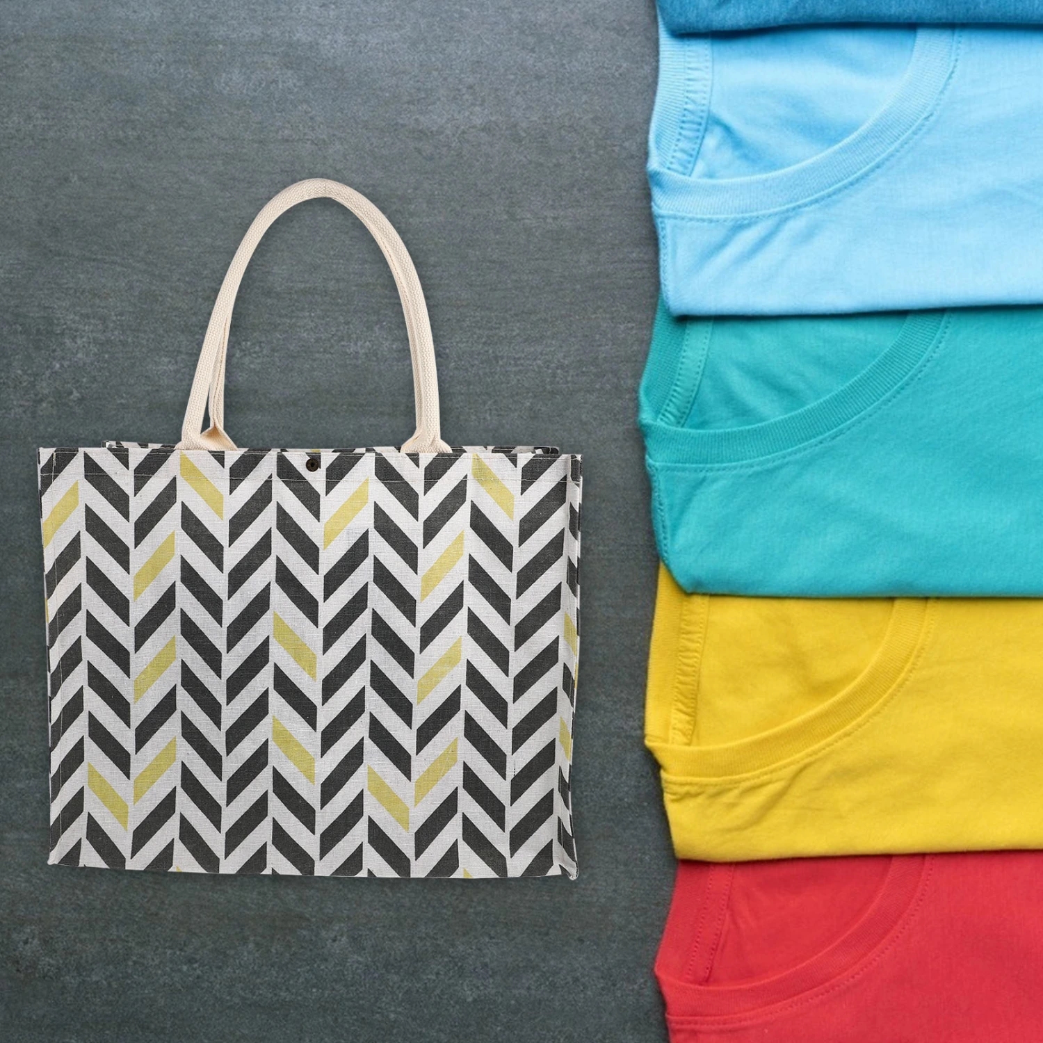 1pc Shopping Bag Cotton Linen Pouch Printed Bag Handbag Storage Bag for Girl
