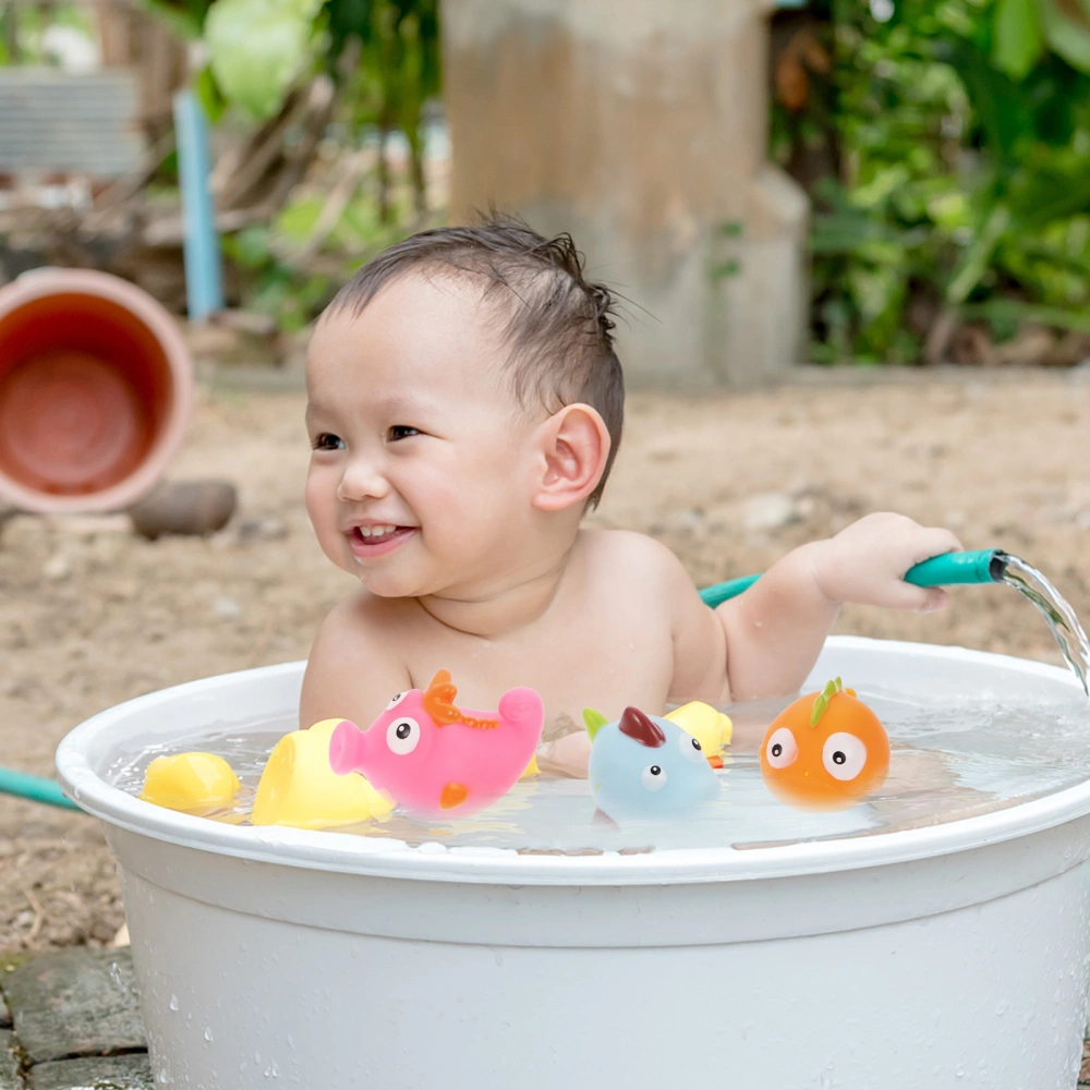 1 Set of Fish Shape Bathtub Toys Pinch Baby Bath Splashing Toys for Kids