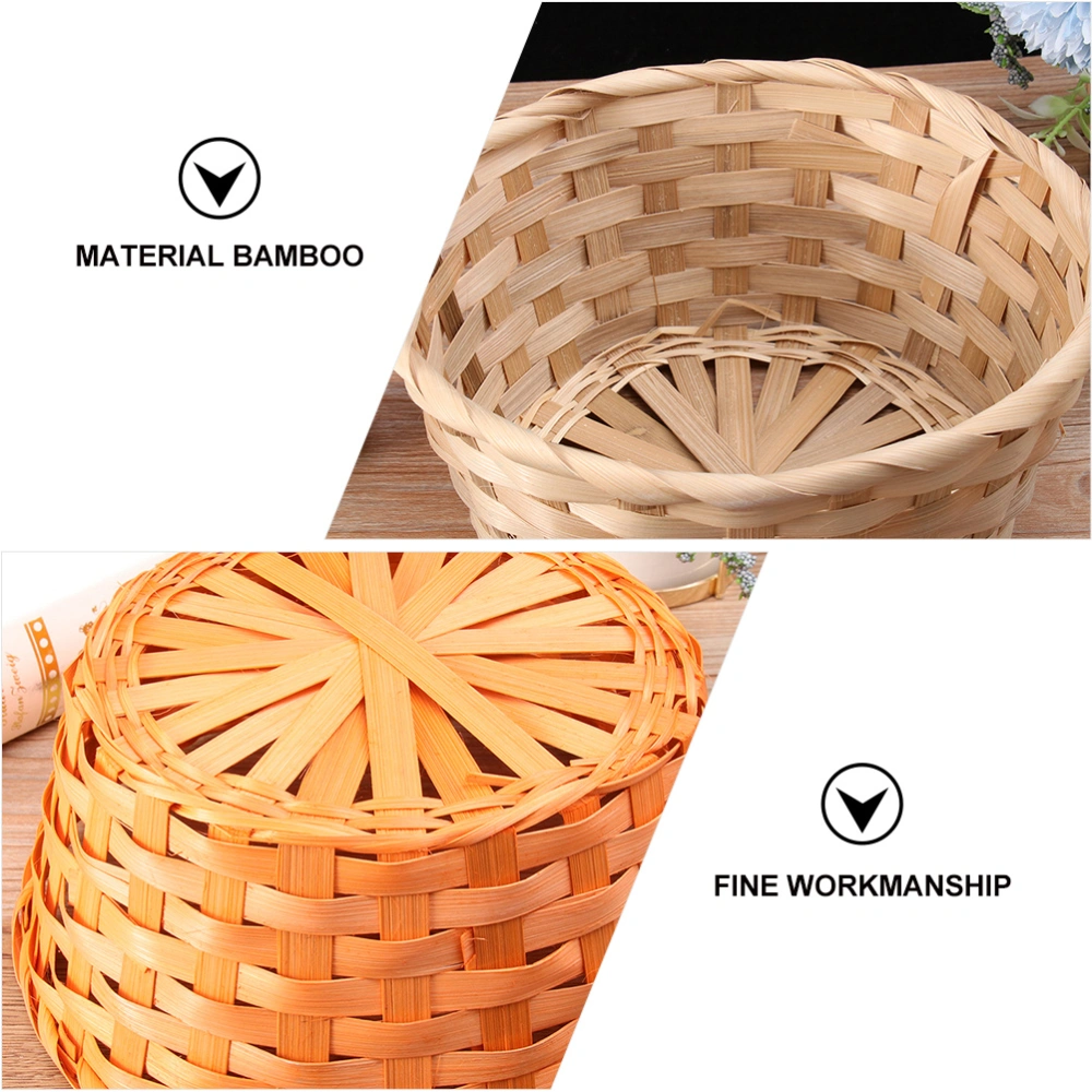 4 Pcs Colorful Bamboo Baskets Round Egg Baskets Easter Children's Day Props