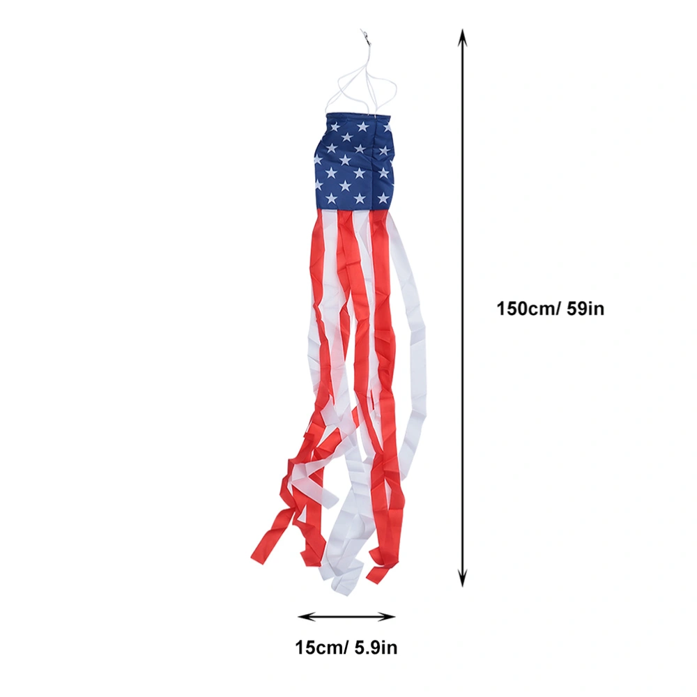 2Pcs American Flag Windsocks Stars Stripes Wind Socks USA Patriotic Party Decor