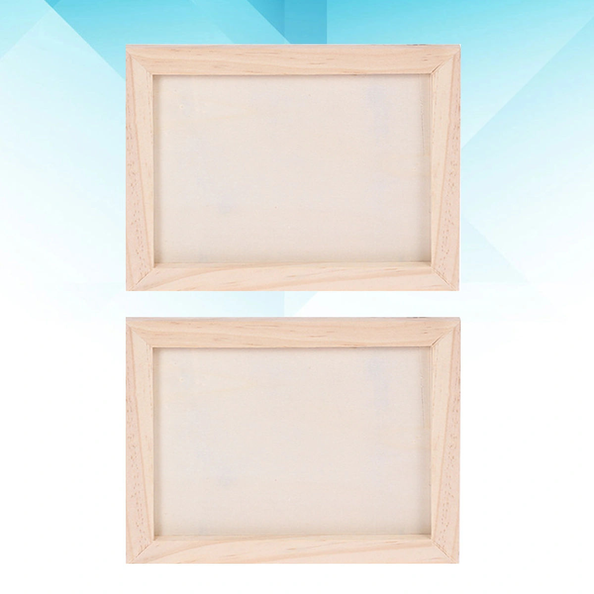 2Pcs Blank Wooden Picture Frames Children Painting Display Stands DIY Handmade Wall Decoration (Size S)