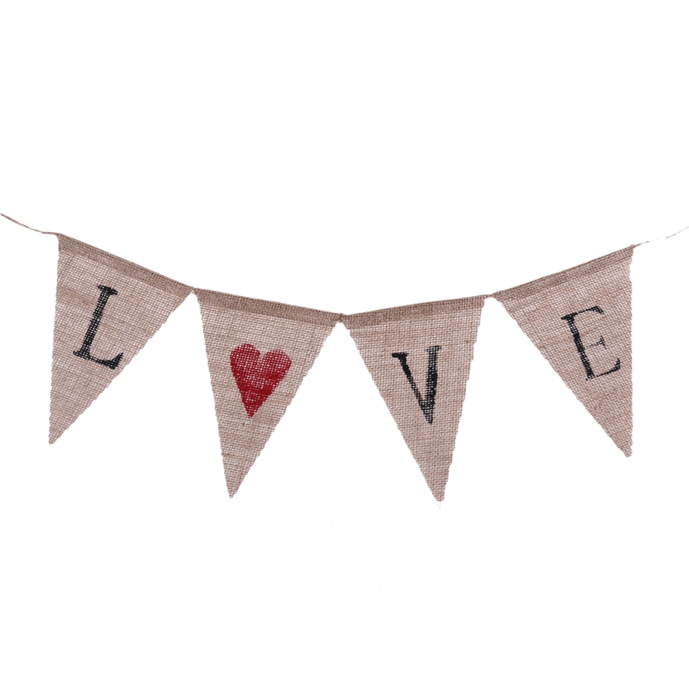 2 Meters LOVE Letter With Heart Valentine's Day Bunting Banners Pennant Flags Romantic Garland Decorations For Wedding Bridal Shower Proposal Party