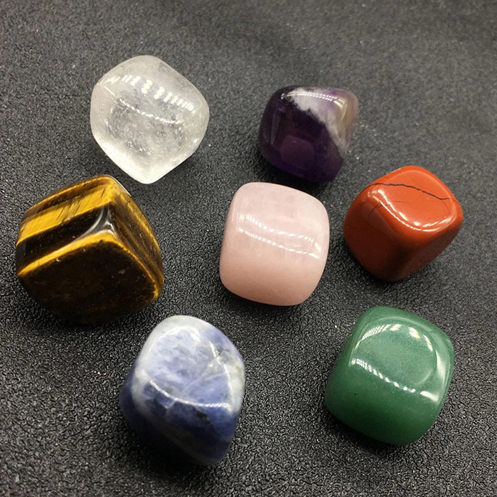 7PCS Chakra Reiki Healing Crystals Yoga Balance Irregular Shape Tumbled Stones Chakra Healing Crystal for Healing Meditation Therapy (Random at Texture Pattern)