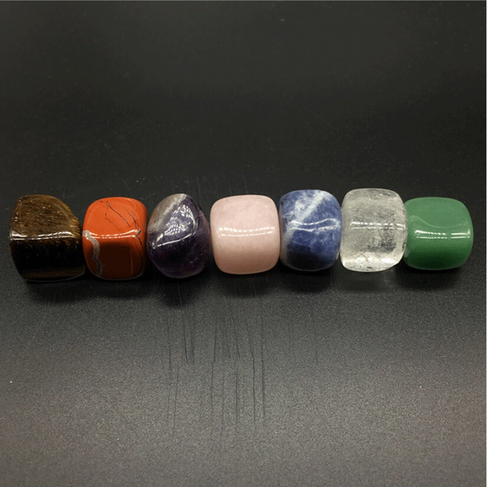 7PCS Chakra Reiki Healing Crystals Yoga Balance Irregular Shape Tumbled Stones Chakra Healing Crystal for Healing Meditation Therapy (Random at Texture Pattern)