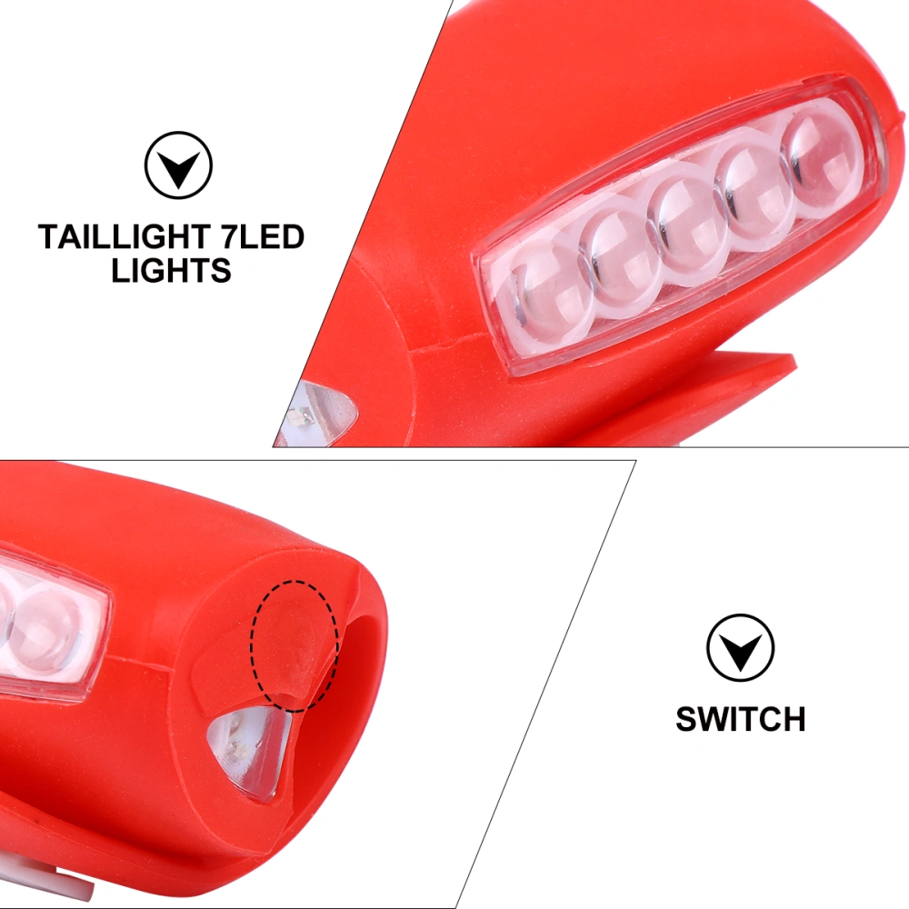 2 PCS Light Cycling Headlight Taillight 7LED Strobe Lights(Red)