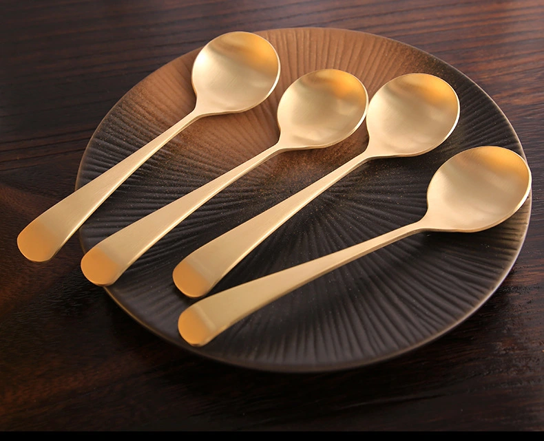 2pcs Porridge Spoons Copper Porridge Spoon Decorative Porridge Spoons Home Tableware