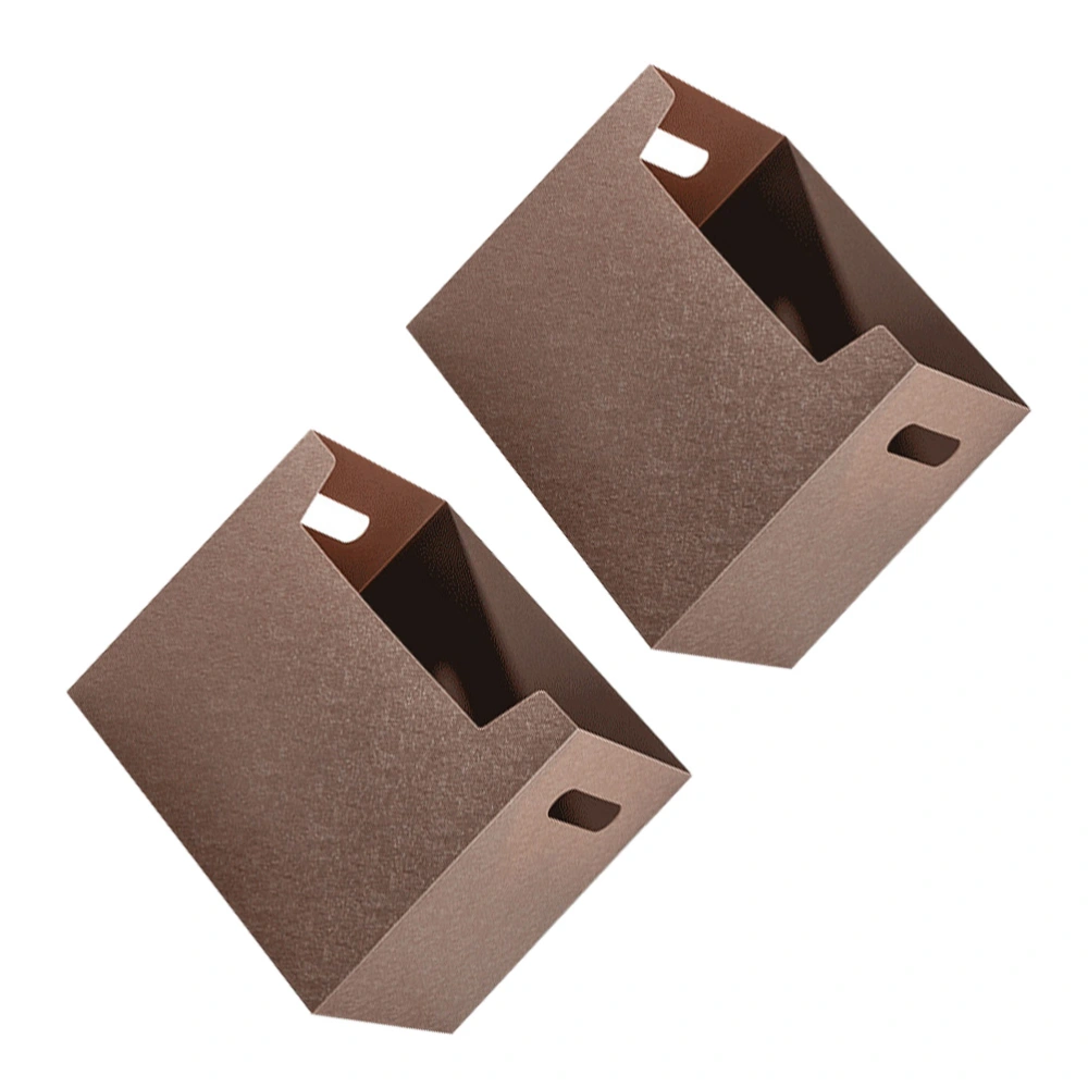 2pcs Folding Storage Boxes Files Storage Cases Storage Baskets Book Containers