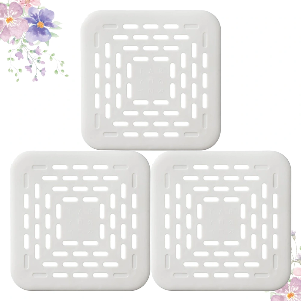 3pcs Kitchen Sink Filters Anti-Blocking Vegetables Waste Filter Cover Hair Filters for Home Restaurant (White)