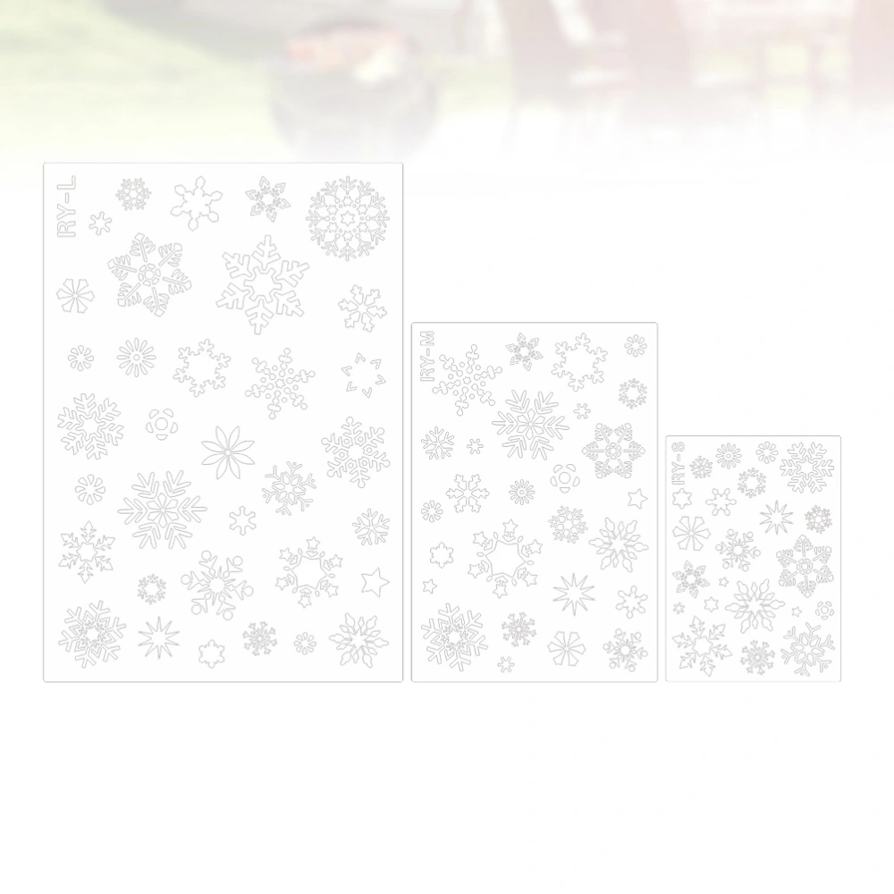 3Pcs Christmas Hollow out Painting Temlates Snowflakes Inkjet Art Templates Scrapbooking Stamp Album Decoration for Children Kids