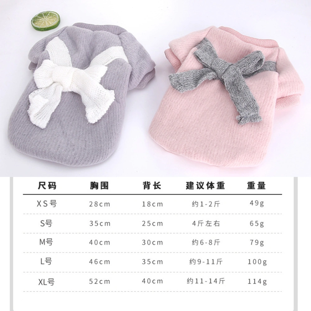 Sweet Pet Clothes Winter Dog Costume Bowknot Design Sweater for Dogs Puppy Wearing (Pink-S)