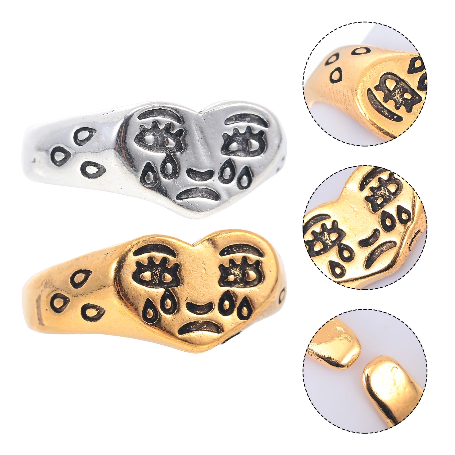 2Pcs Adorable Finger Rings Adjustable Rings Open Finger Rings (Assorted Color)