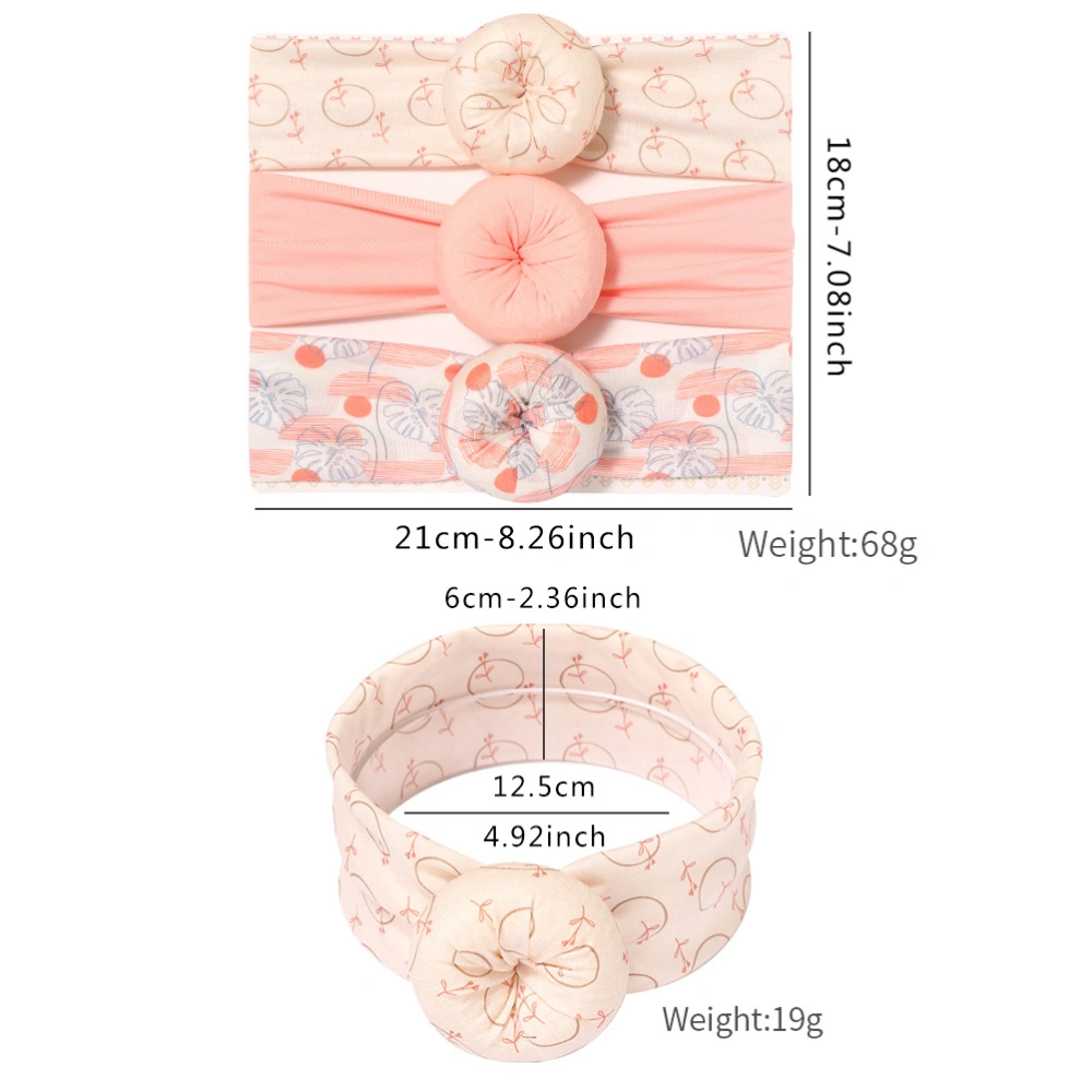 3Pcs Baby Donuts Headbands Knotted Head Wraps Hairband for Newborn Infant Toddlers