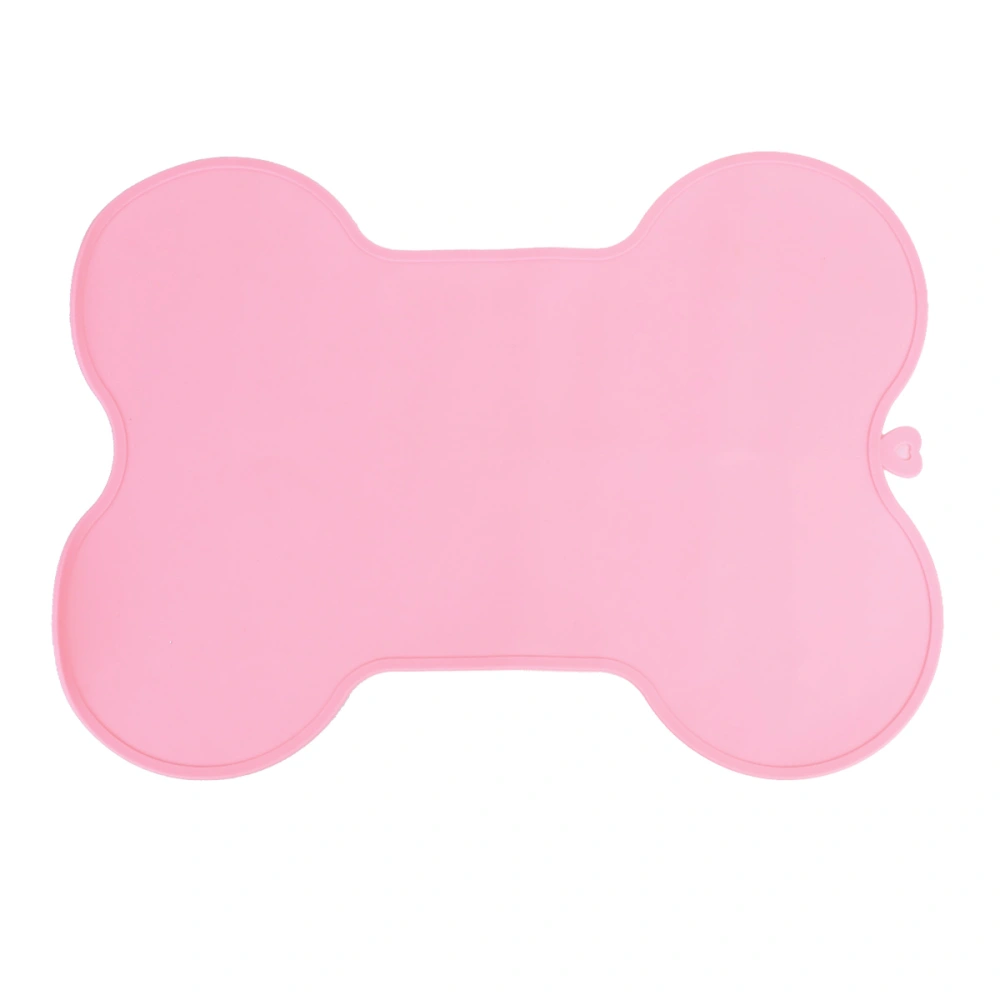 1Pcs Silicone Dish Mat Placemat Heat-insulation Coaster Insulation Pot Mat Bone Shaped Table Mat (Pink)