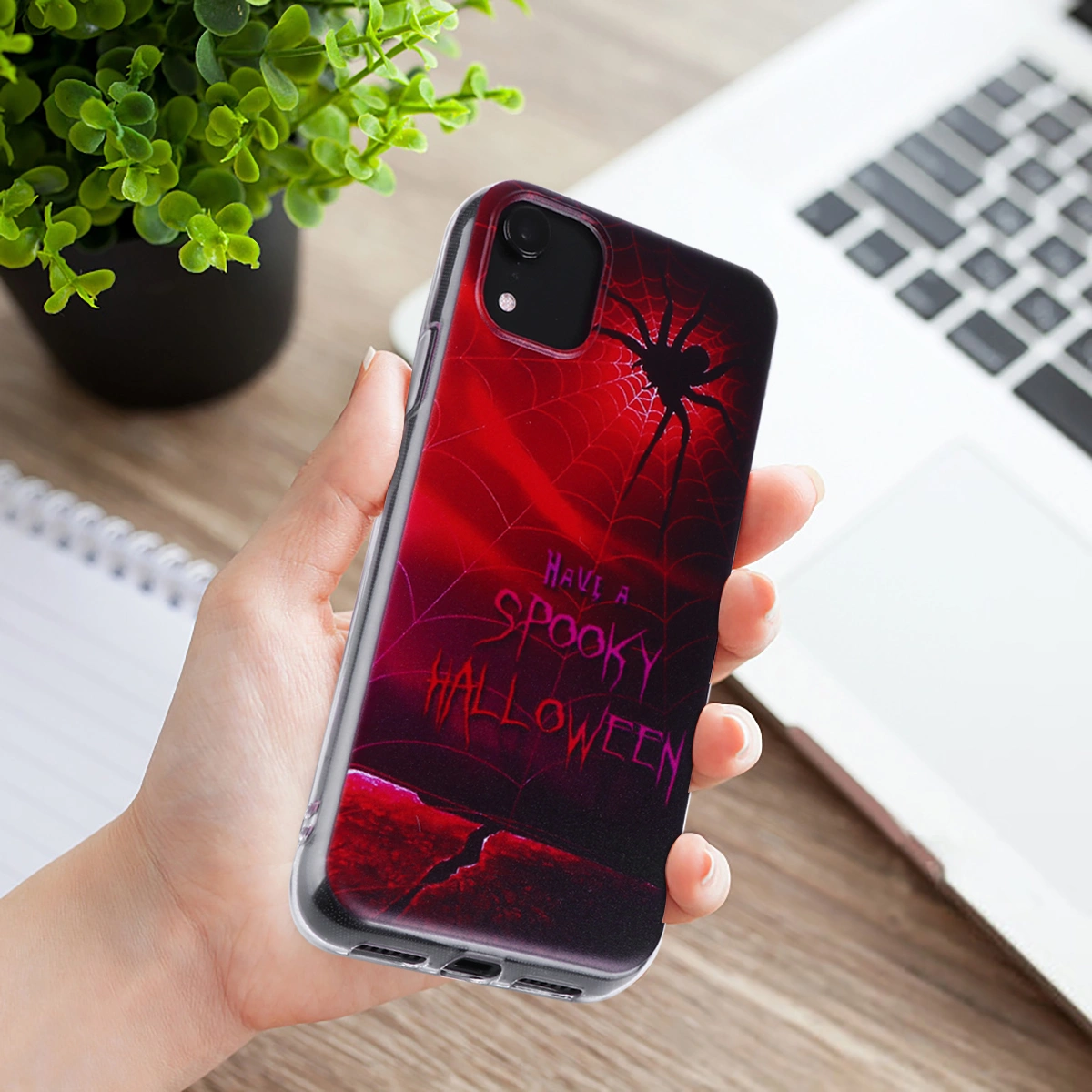 Halloween Spider Phone Cover TPU Protective Shell Compatible for iPhone 11