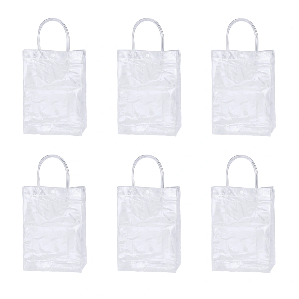 6pcs Practical Clear Tote Bag Exquisite Plastic Tote Bags PVC Tote Bag
