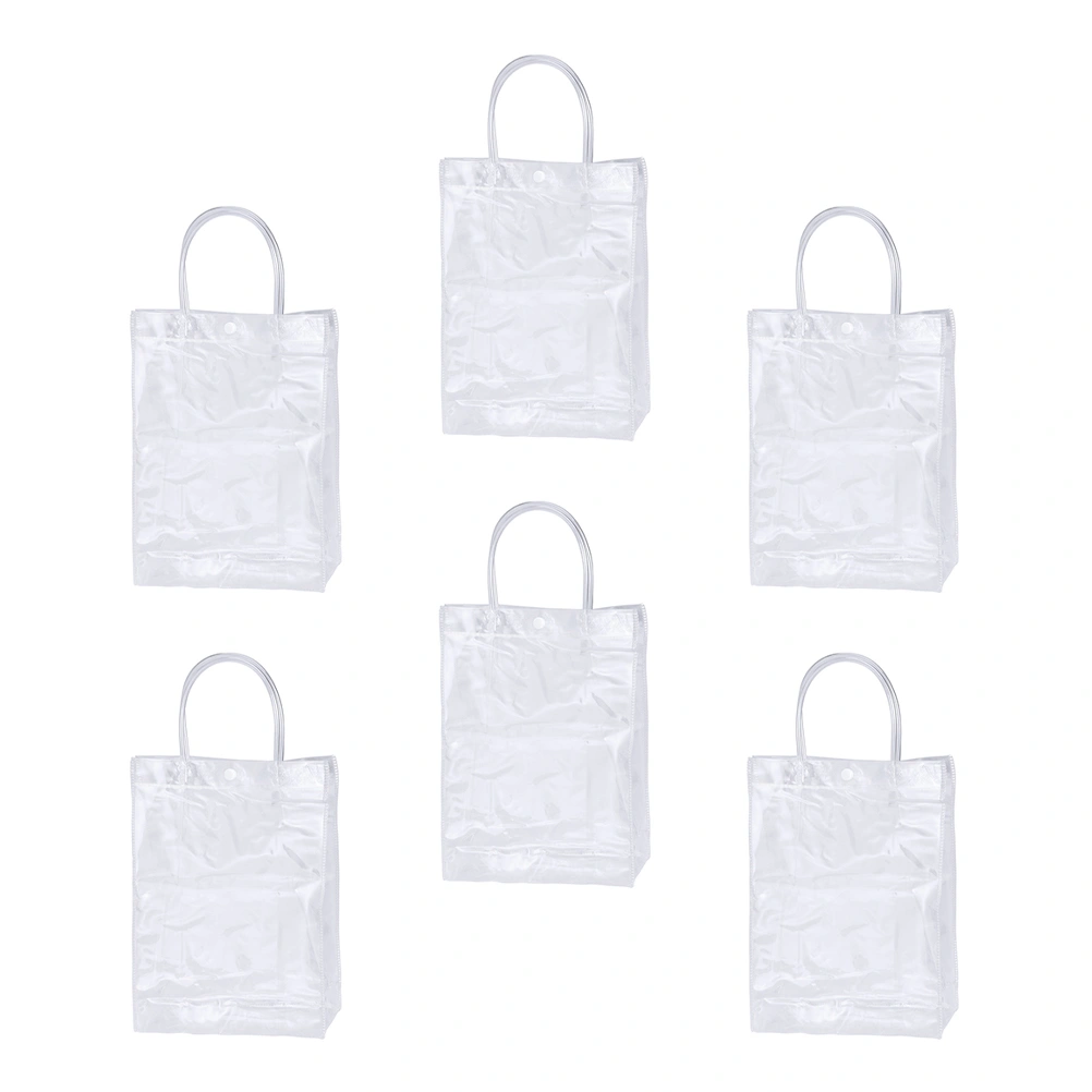 6pcs Practical Clear Tote Bag Exquisite Plastic Tote Bags PVC Tote Bag