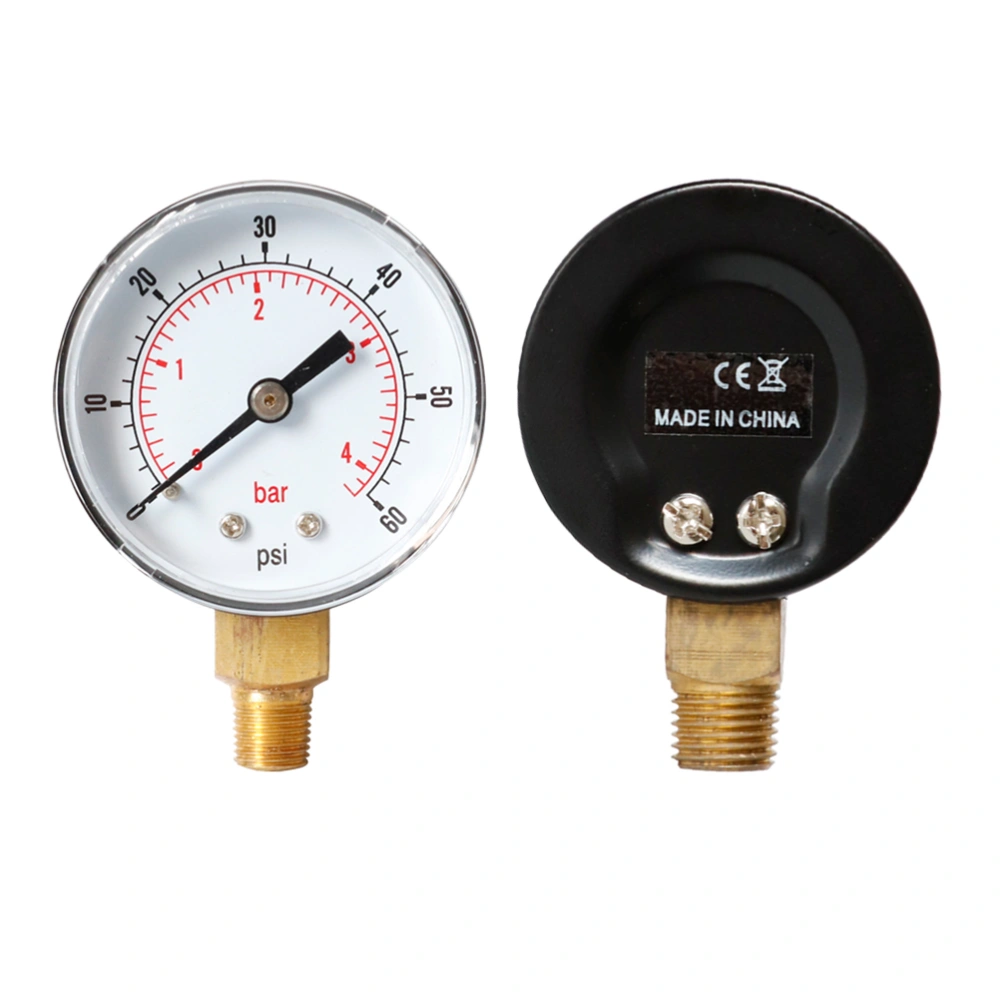 0-4 Bar 0-60Psi High Precision NPT Air Compressor High Strength Pressure Gauge