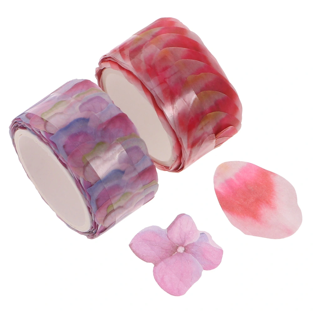 1 Bag/2 Rolls Petal Washi Masking Tape Hand Torn Seamless Stickers Decorative Sticky Paper Tapes for Scrapbook DIY Diary Gift Wrapping (Random Type)