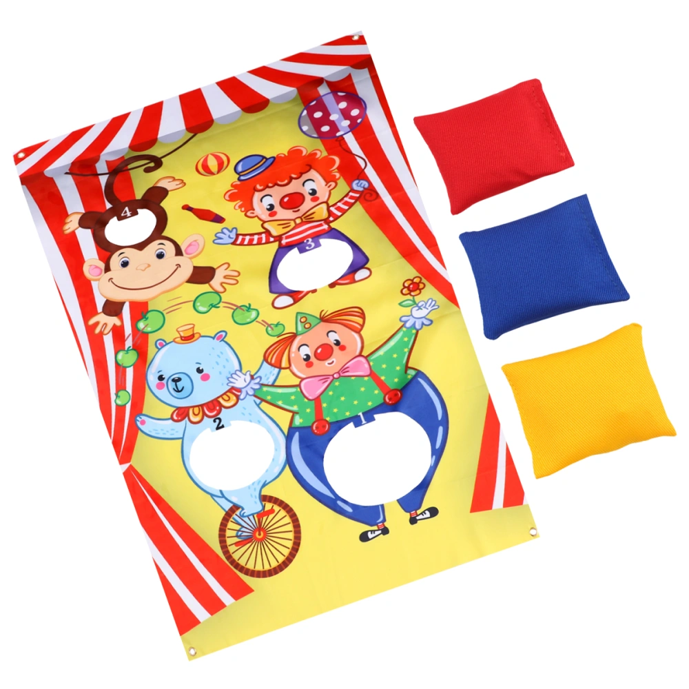 Halloween Clown Sandbag Game Flags Throwing Hanging Flags Funny Sandbag Game Flags Outdoor Throwing Game Circus Accessories with 3pcs Random Color Sandbag