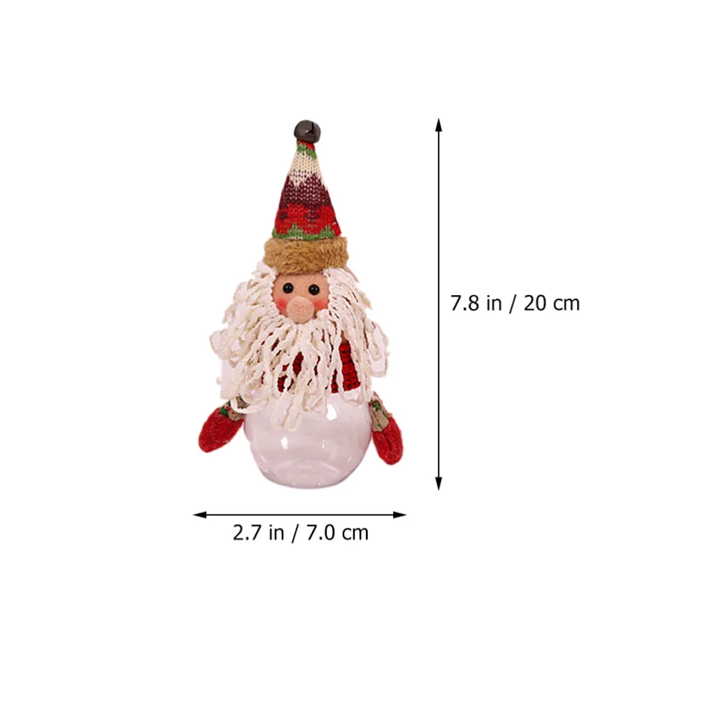 3Pcs Christmas Decorations Transparent Candy Jar Decorations for Gift Wrapping