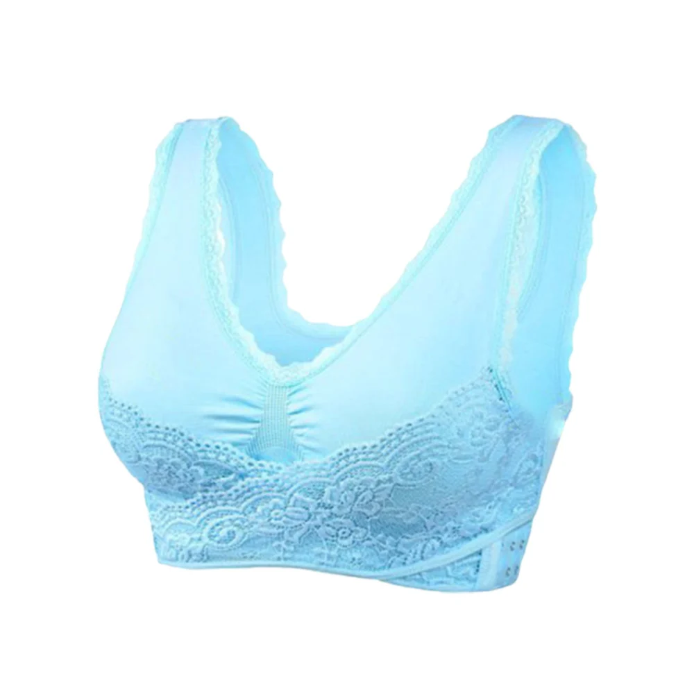 1Pc Wrapped Chest Yoga Underwear Strap Bra Fitness Bra Camisole Breathable Underwear for Woman Lady Size M(Sky-Blue)