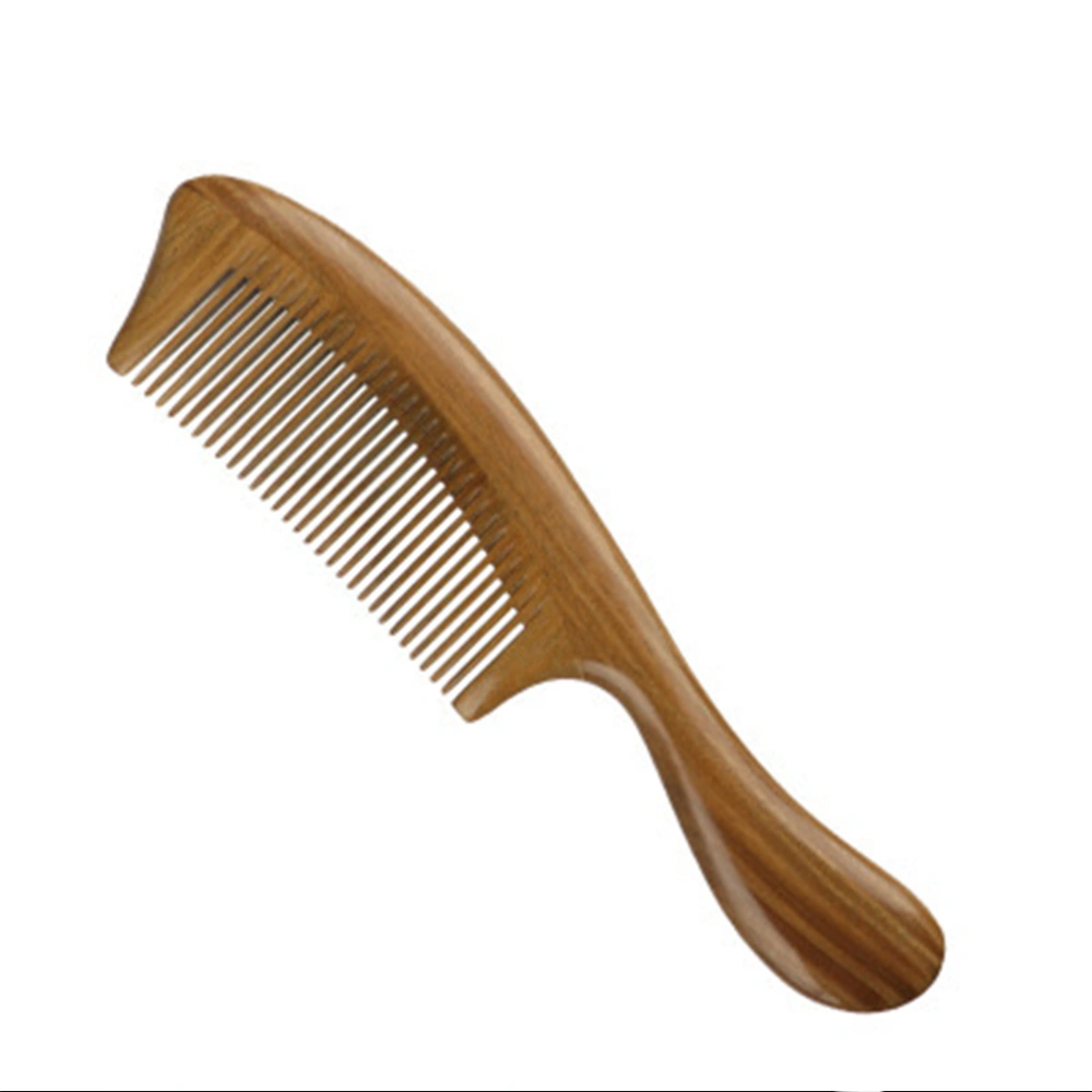 Long Handle Anti-static Comb Sandalwood Hair Combs Dense-tooth Hairdressing Combs for Adults Kids