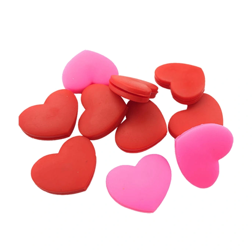 6 PCS Silicone Tennis Racket Vibration Dampeners Heart Shape Tennis Racquet Absorbers Tennis Racket Strings Dampers for Players (Red and Rosy)