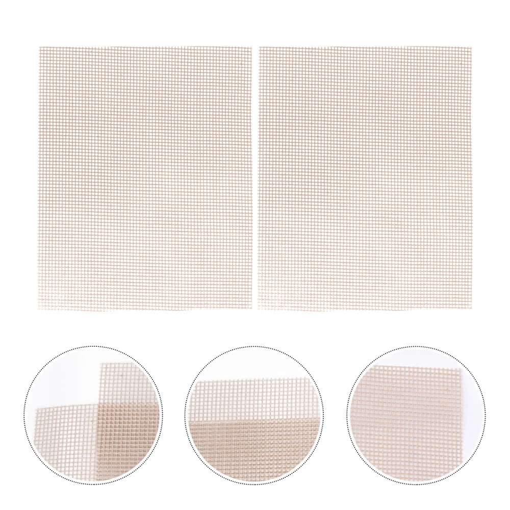 2pcs BBQ Grill Cleaning Mesh Cushions Cooktops Stove Barbecue Grid Mats for Picnic Restaurant