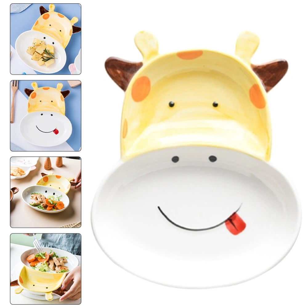 Cow Shape Plate Cow Plates Home Tableware Cow Storage Plate Separated Fruit Plate