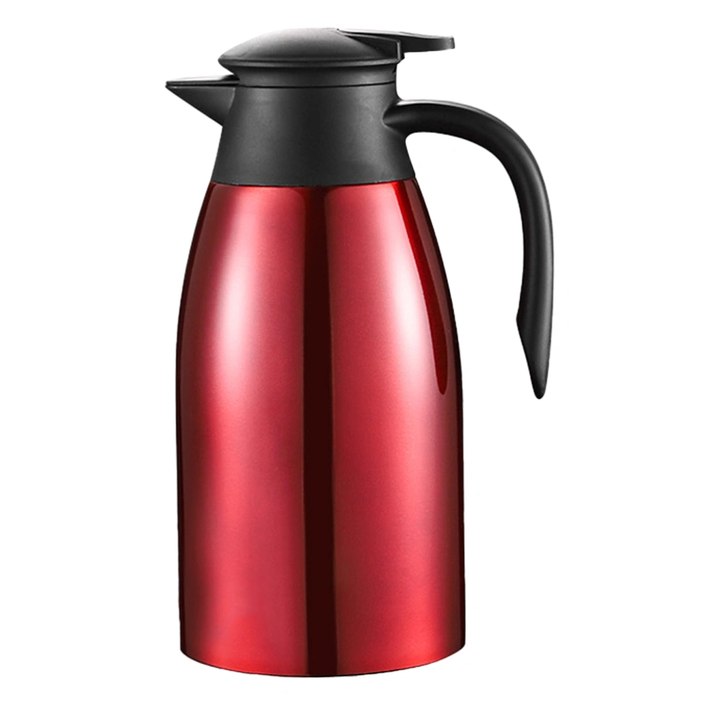 Warm Keeping Kettle Stainless Steel Vacuum Jug Stainless Steel Coffee Pot Fashion Vacuum Bottle (2L Red)