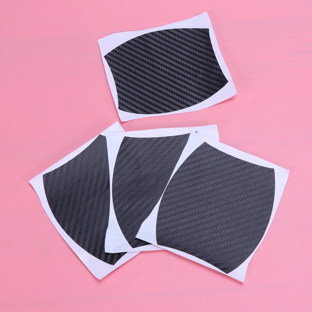 4 PCS Carbon Fiber Car Door Protective Films Side Stickers Anti-Scratch Car Door Protector Films (Black)