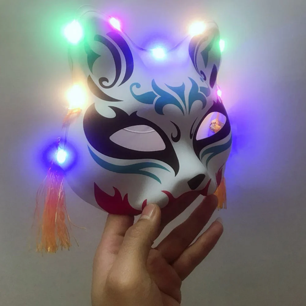 1Pc Halloween Decorative Mask Luminous Mask for Party Random Color And Pattern