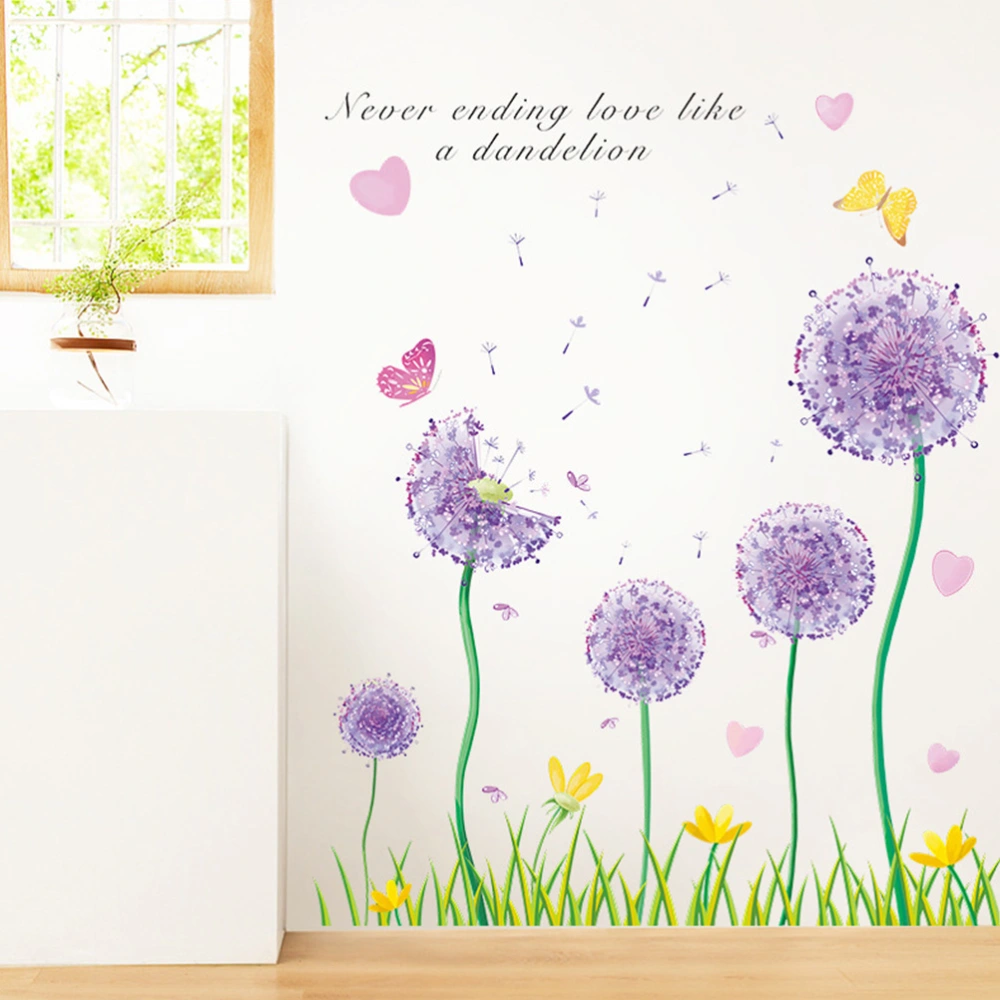 1 Set of Dandelion Wall Stickers Plant Wall Art Stickers Dandelion Wall Decals for Home