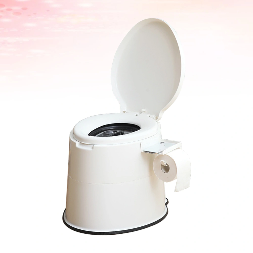 Portable Elderly Bathroom Toilet Chair Stable High Strength Toilet for Handicapped Child Pregnant Women (White)