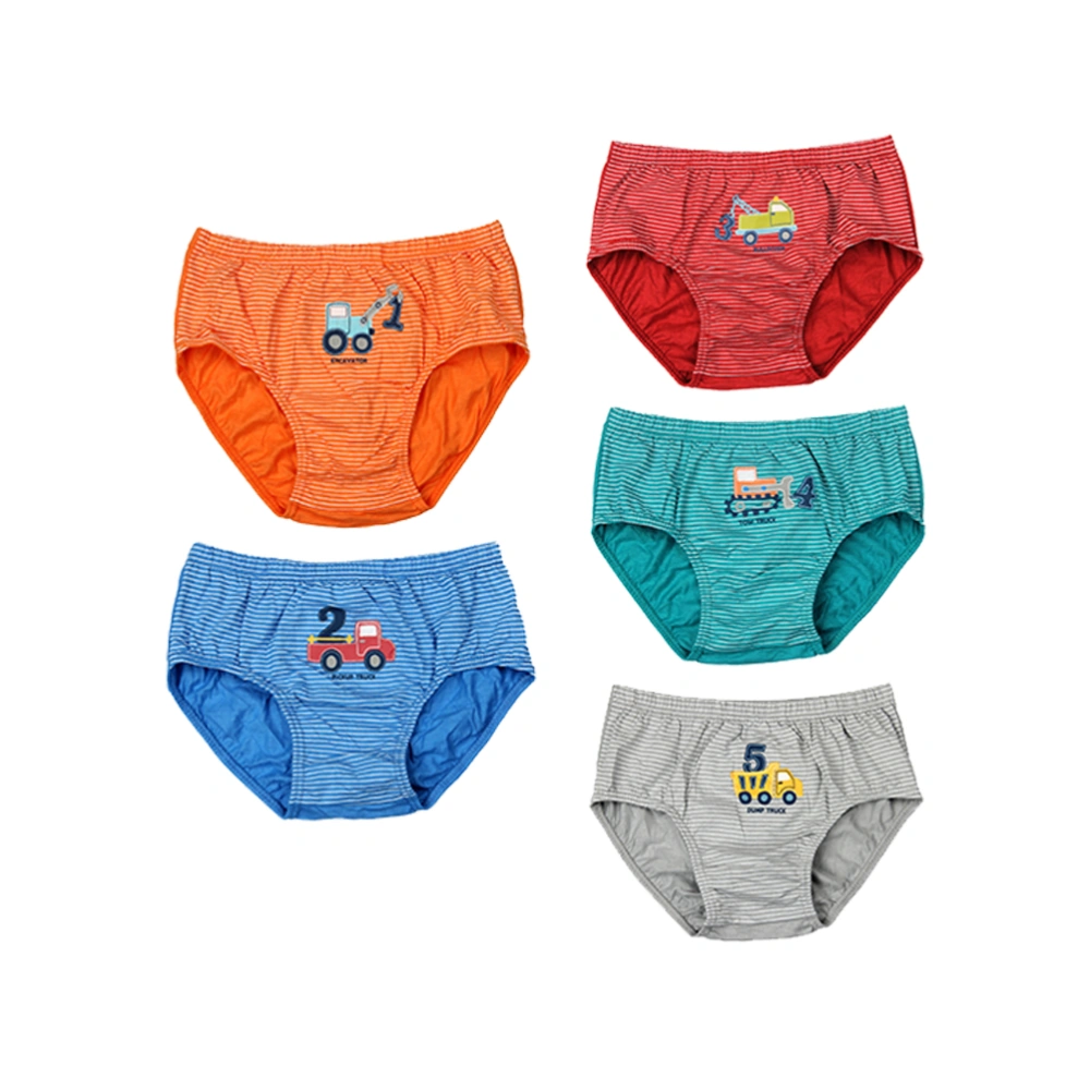 5 Sets of High-end Boxed Children's Cotton Triangle Underwear Panties Cartoon Cotton Boy's Underwear Size 65